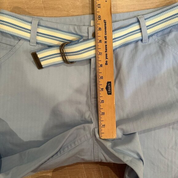 LIZ CLAIBORNE WOMENS BELTED CROPPED PANTS BLUE 12 PETITE AUDRA NEW - Picture 4 of 9